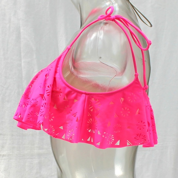 Victoria's Secret PINK Bikini Top Hot Pink Sz Med - Picture 3 of 8